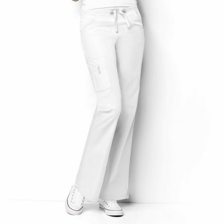 Wink Origins Romeo - Women's Flare Leg Cargo Scrub Pant, White, 3X Tall