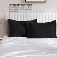 thumbnail image 2 of 800 Thread Count Egyptian Cotton 2-Piece Pillow Sham Set with Flanged Border, Queen Size (20" x 30") Black Solid, 2 of 4