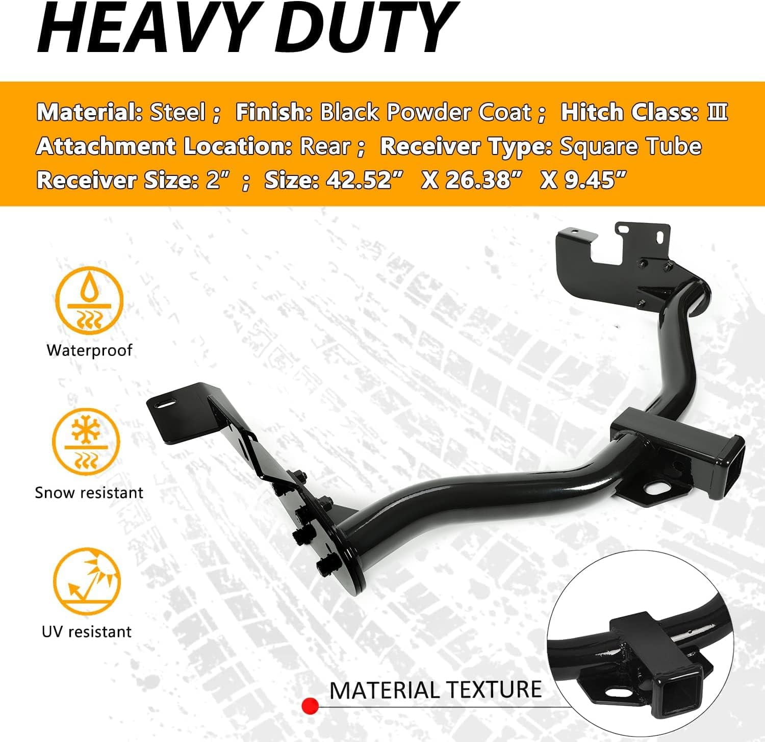 Towing Hitch Receiver For Ford Escape 2005-2012, Mazda Tribute & Mercury Mariner – Class III, 2-Inch, 3500 Lbs Capacity