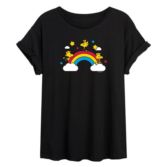 Peanuts - Woodstock Rainbow - Juniors Oversized Graphic T-Shirt