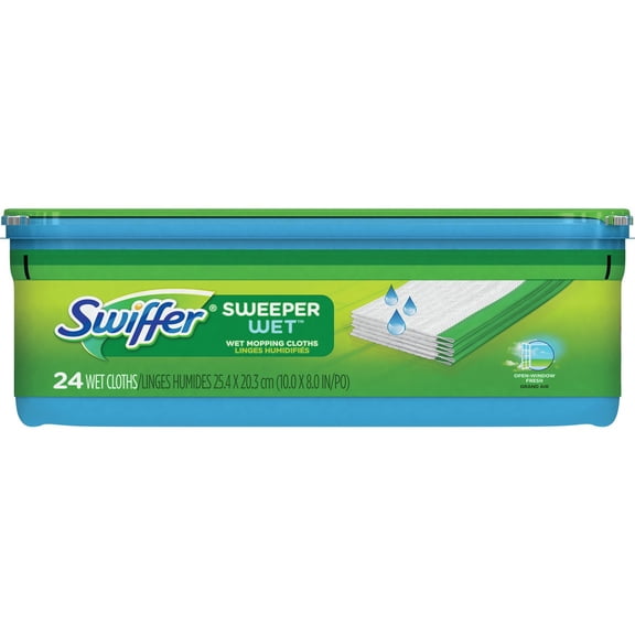 Swiffer Sweeper Wet Mopping Cloth Refill, Open Window Fresh 24 ea Pack of 7