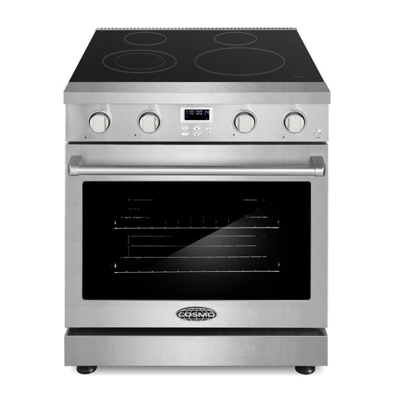 Cosmo 30 in. Haven Collection 4.8 cu. ft. Electric Range with 4 Burner Glass Cooktop and Convection Oven in Stainless Steel