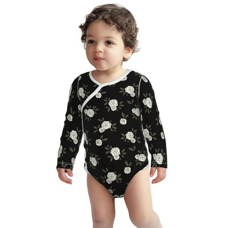 

Fotbe Rose Flowers Pattern Unisex-baby Long-sleeve Bodysuit Long Sleeve Bodysuits One-piece 100% Organic Cotton for Infant Baby Boys Unisex-2 Years
