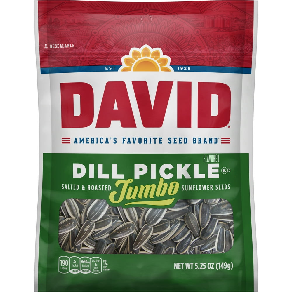 David Jumbo Dill Pickle Sunflower Seeds 5.25 Oz.