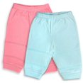 thumbnail image 1 of 091G-2-3 2 Piece Pink & Aqua Girls Cotton Knit Pants, Dots Print - 0-3 Months, 1 of 1
