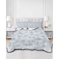 thumbnail image 3 of Grey Snowflake Queen Size Down Alternative Comforter, Lightweight Comforter Quilt Bedding Set with Pillow Shams Christmas Snowflake Gray White All Seasons Bed Comforter Duvet Insert 90"x96", 3 of 7