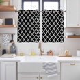 thumbnail image 2 of Black Morocco Kitchen Curtains Short 45 Inch Length, Boho Modern Minimalist Abstract Geometric Grommet Top Bedroom Living Room Curtains, Light Filtering Cafe Curtain Drapes 2 Panels Set 84''x45'', 2 of 9
