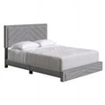 thumbnail image 4 of Sleep Sync Boyd Sleep Barcelona Diagonal Linen Upholstered Platform Bed Frame Grey Queen, 4 of 5