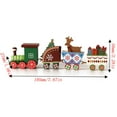 thumbnail image 3 of Matoen Christmas Wooden Train Set 4-Sections Mini Train Set Christmas Party Tabletop Decoration Snowman Train Ornament Toys Under Xmas Tree Decors Party Favor Home Kindergarden Decor, 3 of 5