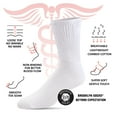 thumbnail image 3 of 4 pairs of Thin Combed Cotton Diabetic Socks for Men & Women, Loose, Wide, Non-Binding Neuropathy Low-Crew Socks (White, Fit's Shoe Size 7-11), 3 of 5