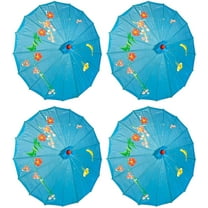 TJ Global PACK OF 4 Japanese Chinese Kids Size 22" Umbrella Parasol For Wedding Parties, Photography, Costumes, Cosplay, Decoration And Other Events - 4 Umbrellas (Light Blue)