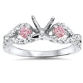thumbnail image 1 of 3/8ct Pink Sapphire & Diamond Infinity Ring Setting 14K White Gold, 1 of 3