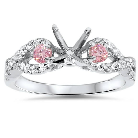 Pompeii 3/8ct Pink Sapphire & Diamond Infinity Ring Setting 14K White Gold (H/I,I2)