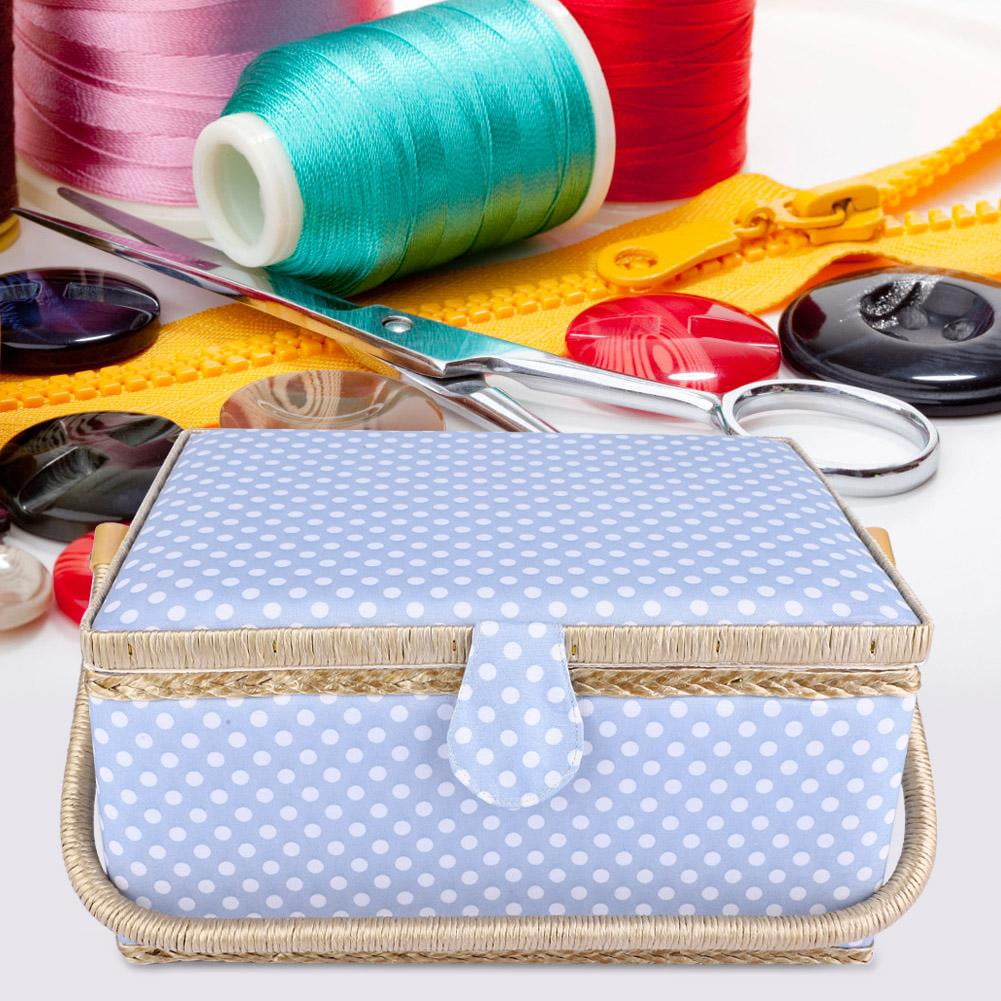 LYUMO Sewing Storage Box, Household Sewing Basket,Large Sewing Basket Household Fabric Craft
