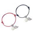 thumbnail image 4 of 2 pulseras luminosas de cuero sintético ajustables unisex de moda con colgante de cuerda pulsera de la amistad, 4 of 12