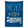 thumbnail image 3 of Ambesonne Indigo Tablecloth Rectangular Table Cover, Never Stop Dreaming, 60"x84", Royal Blue Yellow, 3 of 4