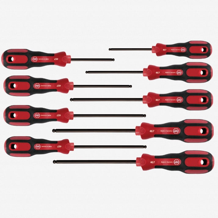Wiha 46799 9 Piece 3K Ergonomic Ball End Hex Metric Screwdriver Set
