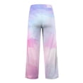 thumbnail image 4 of Endives Womens Sports Pants Tie Dye Printed Wide Leg Jogging Pants Drawstring Elastic High Waist Pants With Pocket, 4 of 7