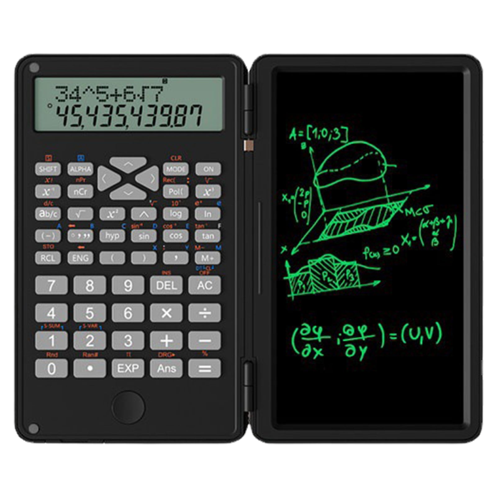 Calculator with Notepad, One Click Delete LCD Display Scientific Calculator, Multi-Function Portable Desktop Calculator for High School, Office Meeting and Home