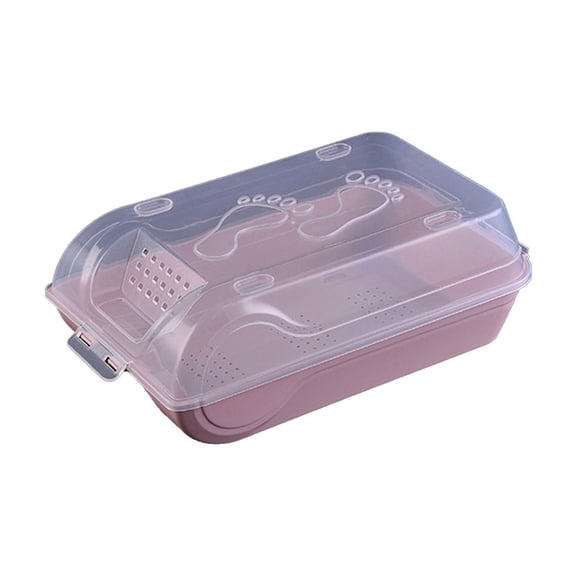 Hyknon Stackable Clear Shoe Boxes Dirt Proof Breathable Shoe Storage Containers Plastic Portable Shoe Organizer for Home Travel Sneakers