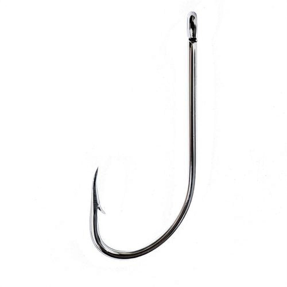 Eagle Claw Ringed Eye Offset Plain Shank, Nickel, Size 4/0, 40 Pack