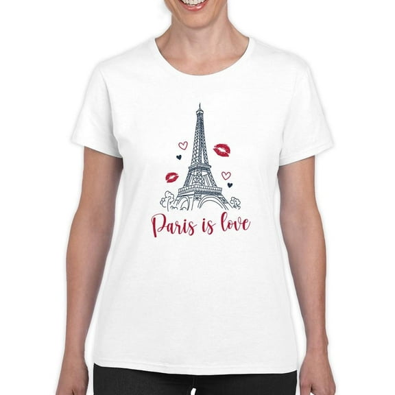 Paris Is Love T-Shirt Women -Smartprints Designs, Female Small