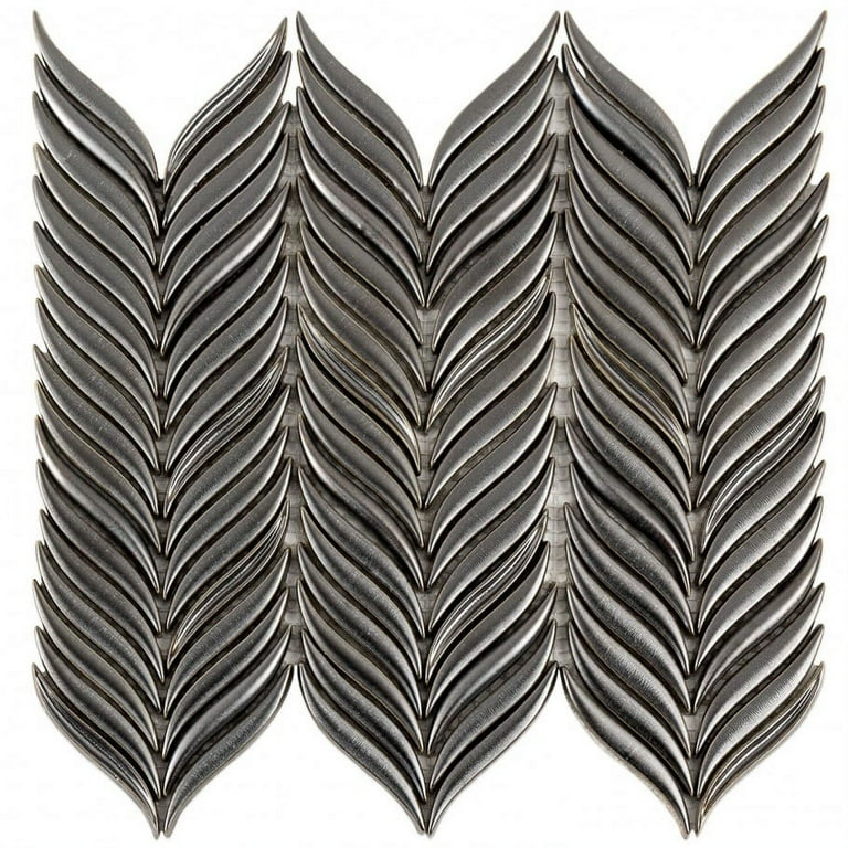 Divine Alula Gunmetal 10 in. x 12 in. Glazed Ceramic Mosaic Tile (0.85 Sq. Ft.) Divine Alula Gunmetal 10 in. x 12 in. Glazed Ceramic Mosaic Tile (0.85 Sq. Ft.)