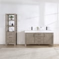 thumbnail image 2 of Leon 60" Double Bath Vanity in Fir Wood Grey with Lightning White Composite top, 2 of 16