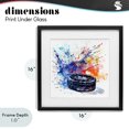 thumbnail image 4 of Stupell Industries Contemporary Hockey Splash Watercolor Burst Black Framed Print Under Glass, 16 x 16, by LSR Design Studio, 4 of 8
