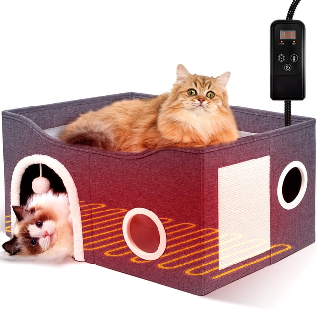 Temporizador de temperatura ajustable Heeyoo para gatos con calefacción para interiores