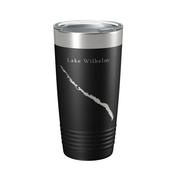 Lake Wilhelm Map Tumbler Travel Mug Insulated Laser Engraved Coffee Cup Pennsylvania 20 oz Black