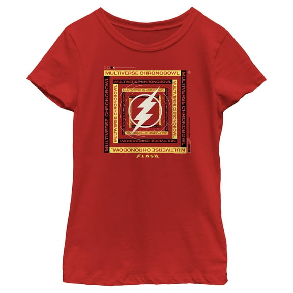 Girl's The Flash Multiverse Chronobowl Graphic Tee Red X Large
