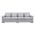 thumbnail image 5 of MAYEERTY 104" 4-Seat Modern Linen Sofa - Minimalist Couch with Armrest Pockets/4 Pillows for Living Room/Apartment/Office, 3 Colors, 5 of 20