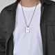 thumbnail image 5 of 1 collar plateado de acero inoxidable, complementos masculinos para parejas y hombres (As de Corazones) JM, 5 of 5