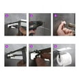 thumbnail image 4 of Toilet Paper Holder with Mobile Phone Storage Shelf Stainless Steel with Hook Wall Mounted Rack, 4 of 5