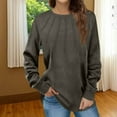 thumbnail image 2 of Oalirro Women's Autumn Winter Solid Round Neck Long Sleeve Tunic Top, 2 of 6