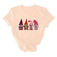 thumbnail image 5 of Virmaxy Women's Valentines Day Short Sleeve Shirt Funny Gnomes Graphic Tops Shirt Casual Fashion Soild Short Sleeve Tunic Tops Spring Summer Trendy Comfy Pullover Shirt Beige XS, 5 of 6