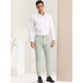 thumbnail image 3 of Unique Bargains Men's Dress Plaid Classic Fit Color Block Formal Checked Pants Gray Yellow 40, 3 of 6