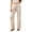 Beige, variant on IDALL Linen Pants Women Petite Pants Women Casual Linen Cotton Drawstring Straight Leg Pants Lounge Pants Women Summer Pants Beige L