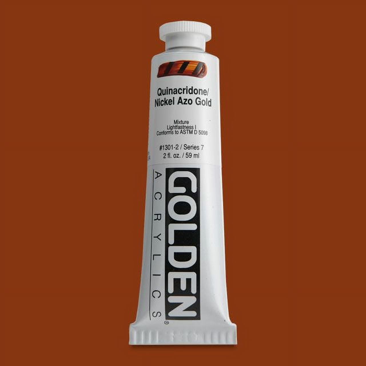 Golden Heavy Body Artist Acrylics - Quinacridone/Nickel Azo Gold, 2 oz Tube