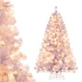 thumbnail image 2 of Costway 6 FT Artificial Tinsel Christmas Tree with 250 Lights, 8 Modes, 688 Branch Tips, 2 of 10