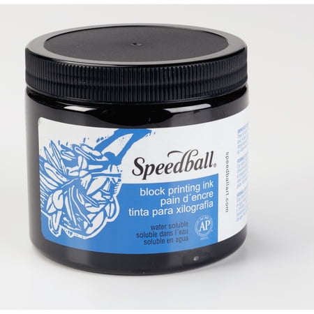 Speedball Block Printing Ink, Water-Based, Pint Jar, Black