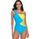 thumbnail image 2 of Gibobby Trajes de Baño Mujer Completos Un conjunto de arriba y abajo con un traje de baño Moda de verano Empalme Color de colisión Conjunto de traje de b(Azul,XL), 2 of 5