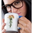 thumbnail image 2 of 3dRose, Redoute Vintage Watercolor Floral Peruvian Lily Alstroemeria Pelegrina, 11oz Two-Tone Blue Mug, 2 of 7