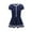 Navy Blue, variant on Chenyin 3-12T Girls Short Sleeve Swimsuits One Piece Swimdress Printed Skirt Swimwear with Swim Trunks Summer Bathing Suit 2PCS for Kids Baby Toddler
