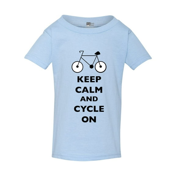 Keep Calm And Cycle On Cyclist Bicycle Toddler Kids T-Shirt Tee
