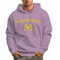 thumbnail image 5 of Men's 100% Cotton MICHIGAN M Hoodie 330g Thick Pocket Hood, 5 of 16