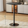 thumbnail image 2 of Furmax 1 Piece Round 23.85”Pub Dining Table Black, Bar Table for Kitchen, Bar & Living Room, 2 of 6