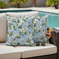 thumbnail image 5 of 2 Pack Outdoor Waterproof Throw Pillow Covers,Retro Flowers on Blue Background Decorative Square Patio Pillowcases for Chair Couch Sofa 16x16in, 5 of 9