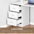 thumbnail image 4 of CoSoTower 47 Inches Home Office Desk with 3-Tier Storage Shelves, Computer Desk with Drawers, Study Writing Table, White, 4 of 7